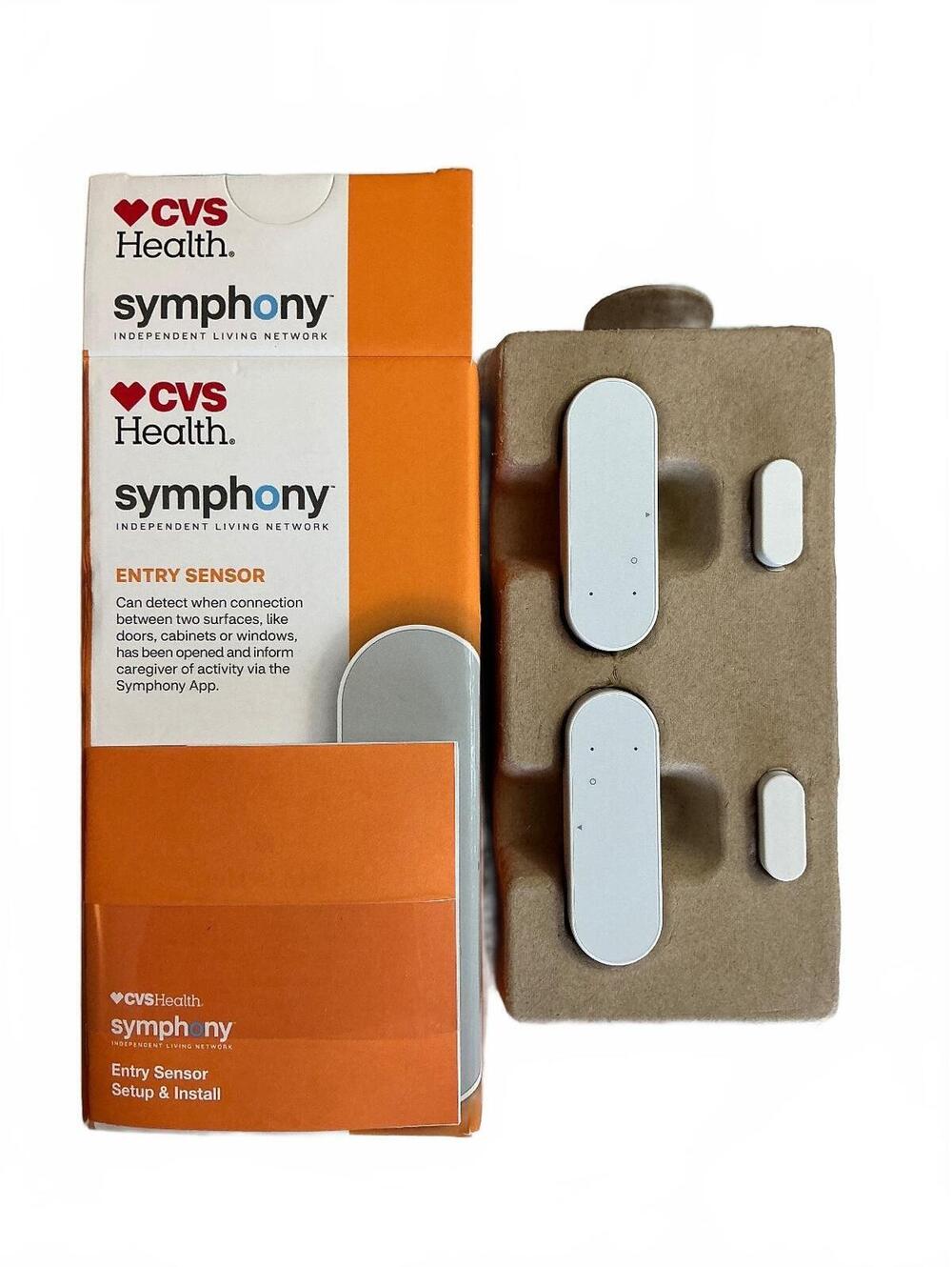 CVS Health Symphony Entry Sensor - 2 Pack Smart Door & Window Sensors NIB